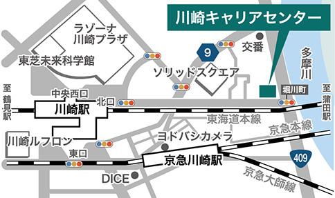 川崎キャリアセンターの地図画像