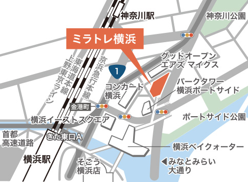 ミラトレ横浜の地図画像